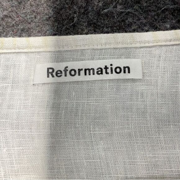 Reformation 100% Linen Winter White Long Sleeve Jerri Linen Dress Mini Small - Picture 8 of 11